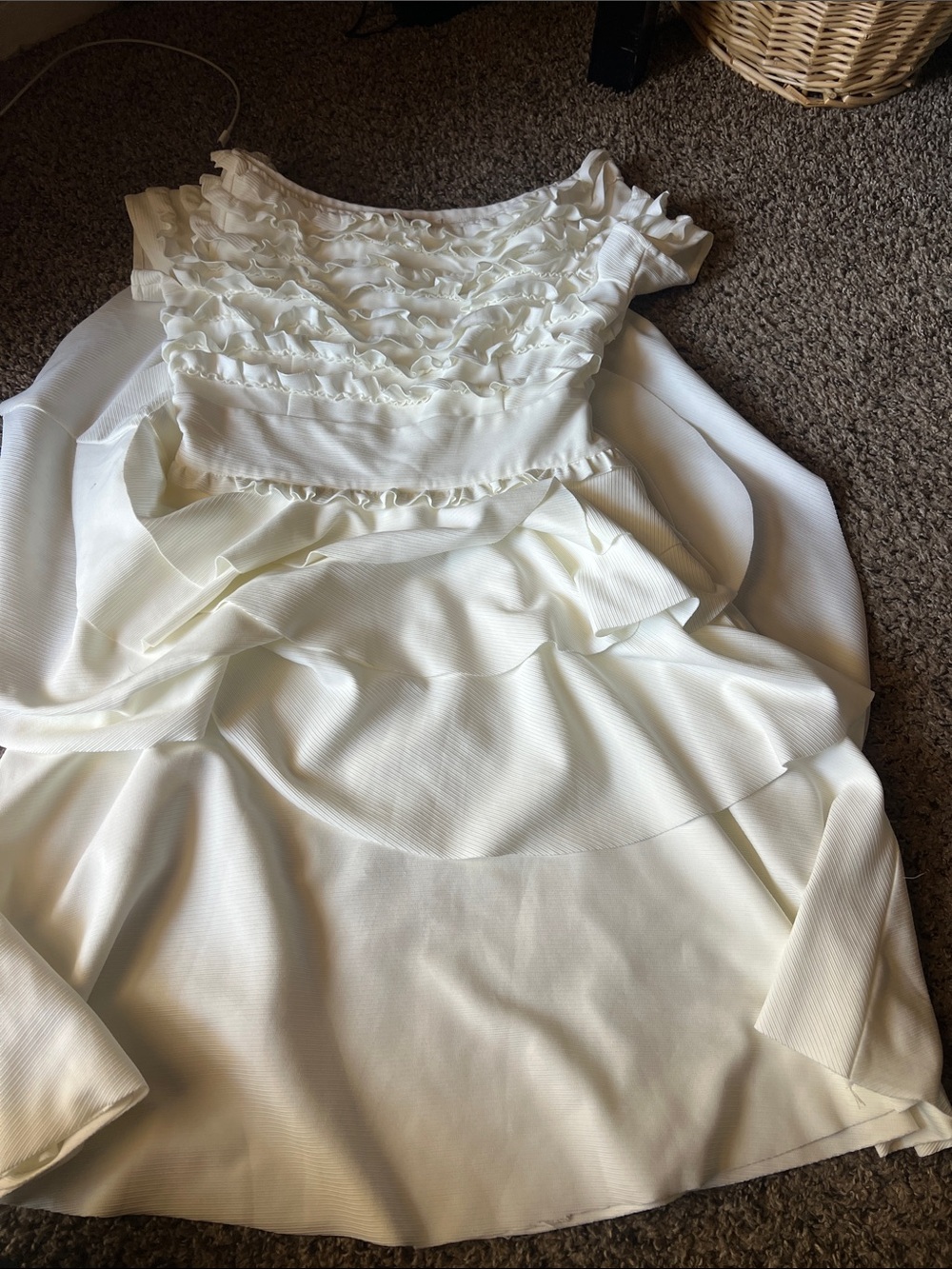 Dior Cream Ruffle Front Dress